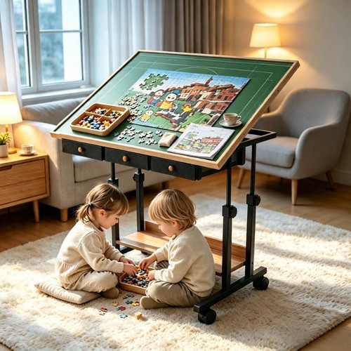 Large jigsaw puzzle - jigsaw, table