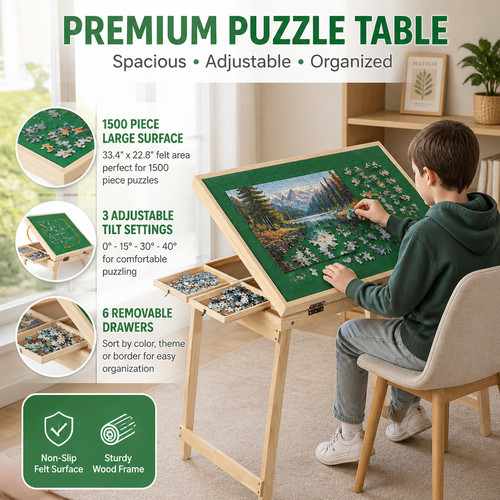Large jigsaw puzzle - large, table